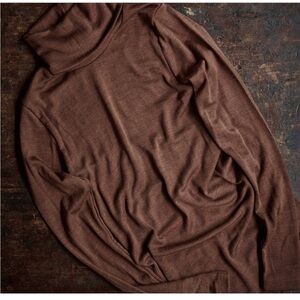 Siskin Wool/Silk Turtleneck in Walnut